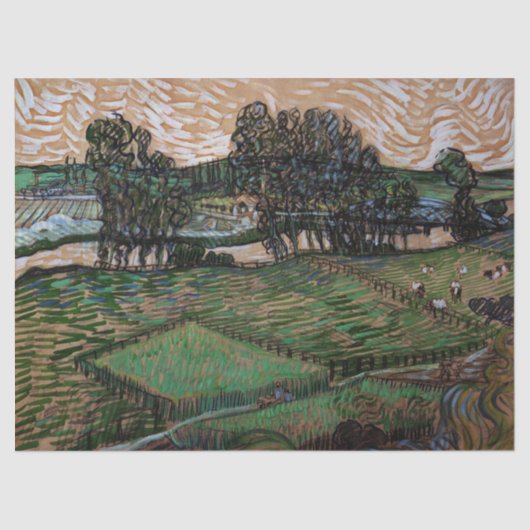 Landschaft mit Brücke über die Oise (van Gogh) Seidenpapier (Vorderseite)