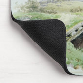 Landschaft mit Brücke über einem Strom Mousepad (Ecke)