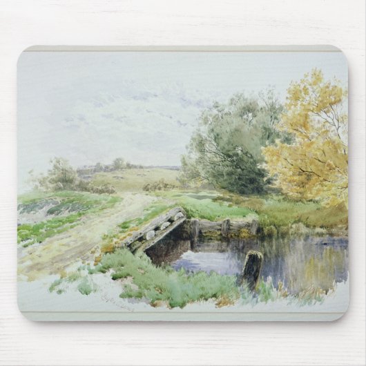 Landschaft mit Brücke über einem Strom Mousepad (Vorne)