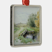 Landschaft mit Brücke über einem Strom Silbernes Ornament (Rechts)