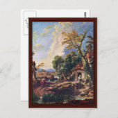 Landschaft mit Bruder Lucas von François Boucher Postkarte (Vorne/Hinten)