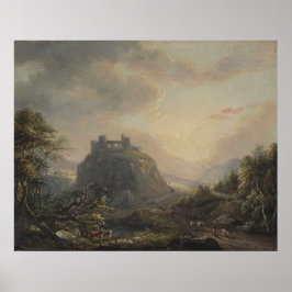 Landschaft mit Burg - Paul Sandby - c1808 Poster