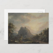 Landschaft mit Burg - Paul Sandby - c1808 Postkarte (Vorne/Hinten)