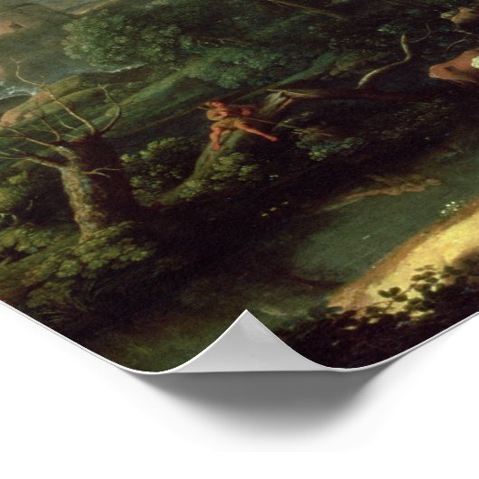 Landschaft mit Cephalus Poster (Ecke)