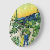 Landschaft mit Couple Walking von Vincent van Gogh Große Wanduhr (Winkel)