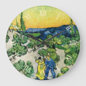 Landschaft mit Couple Walking von Vincent van Gogh Große Wanduhr (Vorderseite)