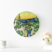 Landschaft mit Couple Walking von Vincent van Gogh Große Wanduhr (Zuhause)