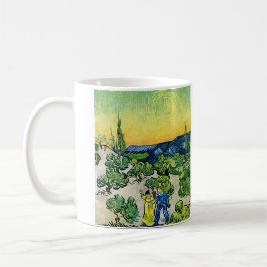 Landschaft mit Couple Walking von Vincent van Gogh Kaffeetasse (Links)