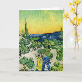 Landschaft mit Couple Walking von Vincent van Gogh Karte (Gelbe Blume)