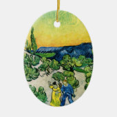 Landschaft mit Couple Walking von Vincent van Gogh Keramik Ornament (Vorne)