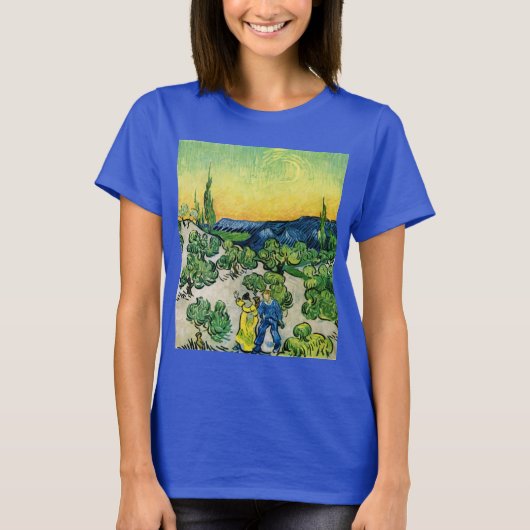 Landschaft mit Couple Walking von Vincent van Gogh T-Shirt (Vorderseite)