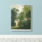 Landschaft mit Cupid, die einen Pfeil auf einen Pa Leinwanddruck (Insitu (Holzboden))