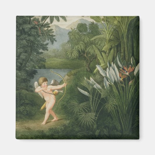 Landschaft mit Cupid, die einen Pfeil auf einen Pa Magnet (Vorne)