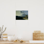 Landschaft mit dem Berg Stromboli Poster (Küche)