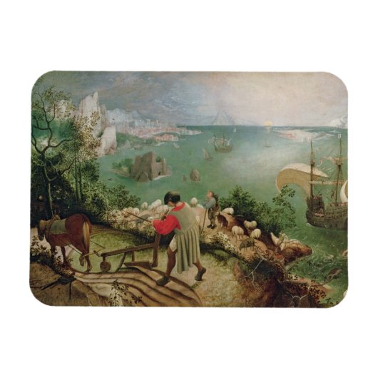 Landschaft mit dem Fall von Icarus, c.1555 Magnet (Horizontal)