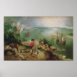 Landschaft mit dem Fall von Icarus, c.1555 Poster<br><div class="desc">Landschaft mit dem Fall von Icarus,  c.1555 | von Pieter Elder Bruegel | Art Location: Museen Royaux des Beaux-Arts de Belgique,  Brüssel,  Belgien | Flämischer Künstler | Image Collection number: XIR3675</div>