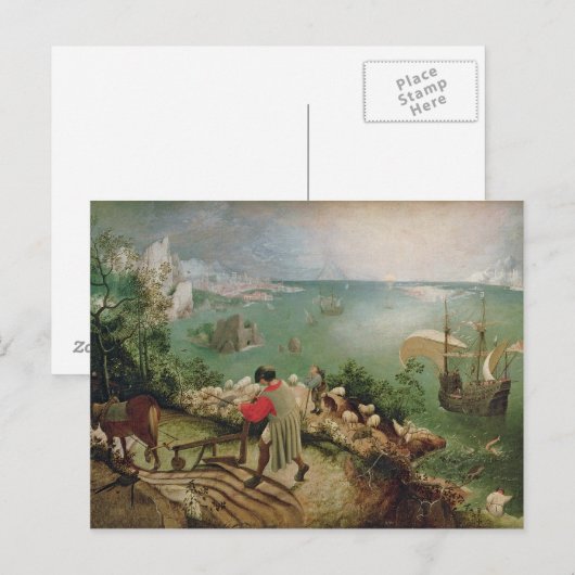 Landschaft mit dem Fall von Icarus, c.1555 Postkarte (Vorne/Hinten)