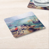 Landschaft mit dem Fall von Icarus, Pieter Bruegel Rechteckiger Pappuntersetzer (angewinkelt)