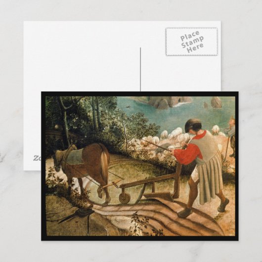 Landschaft mit dem Fall von Icarus Postkarte (Vorne/Hinten)