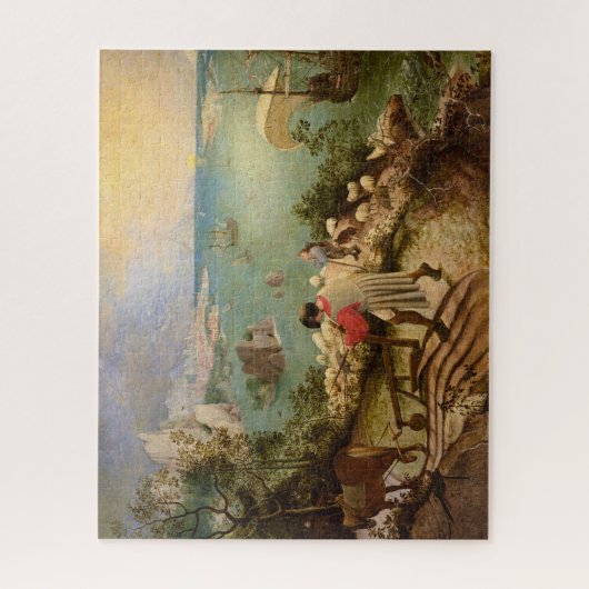 Landschaft mit dem Fall von Icarus von P. Bruegel Puzzle (Vertikal)