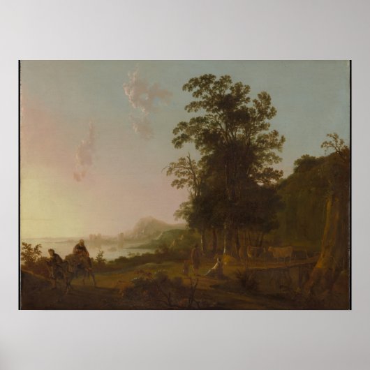 Landschaft mit dem Flug nach Ägypten Poster (Vorne)