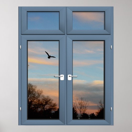 Landschaft mit dem Flying Bird-Picture-Fenster - I Poster (Vorne)