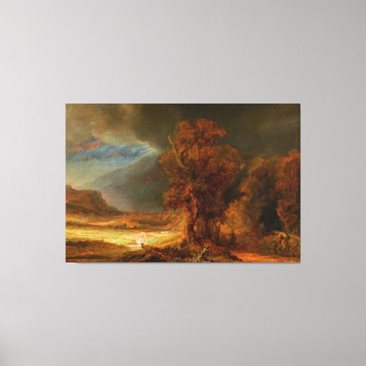 Landschaft mit dem guten Samariter von Rembrandt Leinwanddruck (Vorderseite)