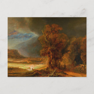 Landschaft mit dem guten Samariter von Rembrandt Postkarte