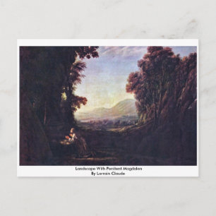 Landschaft mit dem uralten Magdalen von Lorrain Cl Postkarte