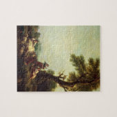 Landschaft mit den Bauern, die eine Herde des Puzzle (Horizontal)