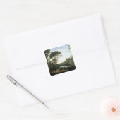 Landschaft mit der Nymph Egeria Quadratischer Aufkleber (Umschlag)