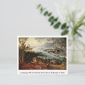 Landschaft mit der Parabel der Dusche von Bruegel Postkarte (Stehend Vorderseite)