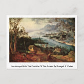 Landschaft mit der Parabel der Dusche von Bruegel Postkarte (Vorderseite)