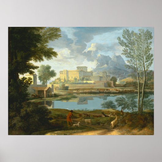 Landschaft mit der Ruhe von Nicolas Pouss Poster (Vorne)