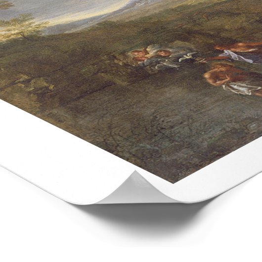 Landschaft mit der Taufe in Jordanien (Öl auf c Poster (Ecke)