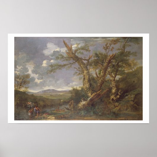 Landschaft mit der Taufe in Jordanien (Öl auf c Poster (Vorne)