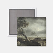 Landschaft mit Dorf: Sturmeffekt Magnet (Vorderseite/Rückseite)