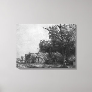 Landschaft mit drei Hütten, 1650 Leinwanddruck