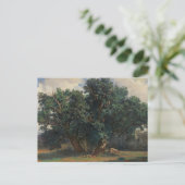 Landschaft mit Eichenbäumen von Alexandre Calame Postkarte (Stehend Vorderseite)