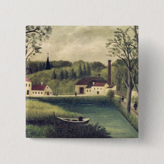 Landschaft mit einem Fischer, nach 1886 Button (Vorderseite)