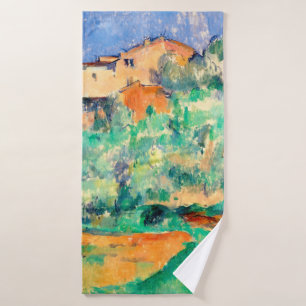 Landschaft mit einem Haus, Cezanne Badehandtuch