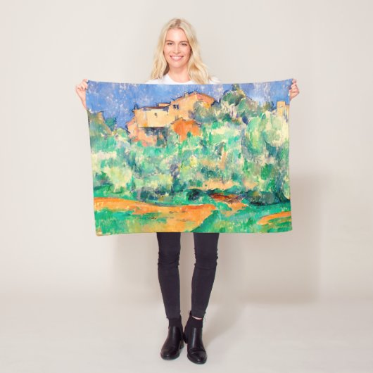 Landschaft mit einem Haus, Cezanne Fleecedecke (Beispiel)