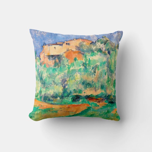Landschaft mit einem Haus, Cezanne Kissen (Vorderseite)