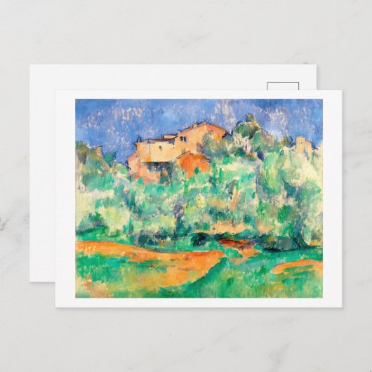 Landschaft mit einem Haus, Cezanne Postkarte (Vorne/Hinten)