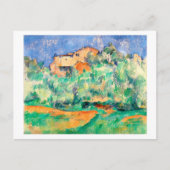 Landschaft mit einem Haus, Cezanne Postkarte (Vorderseite)