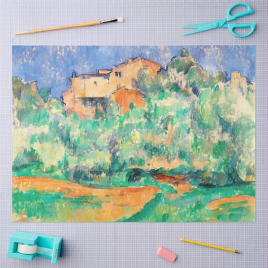 Landschaft mit einem Haus, Cezanne Seidenpapier (Basteln)