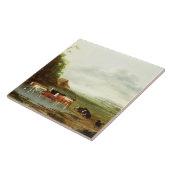 Landschaft mit einem Hirt und Vieh (Öl auf canva Fliese (Seite)