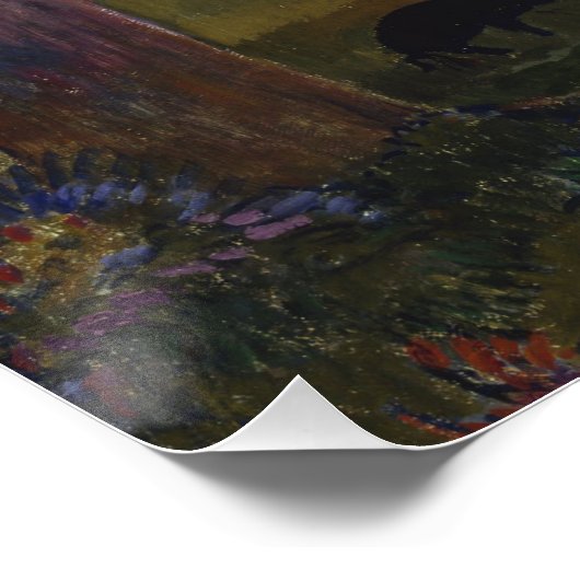 Landschaft mit einem Schwein und einem Pferd von P Poster (Ecke)