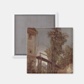 Landschaft mit einer Brücke, c.1518-20 Magnet (Vorderseite/Rückseite)