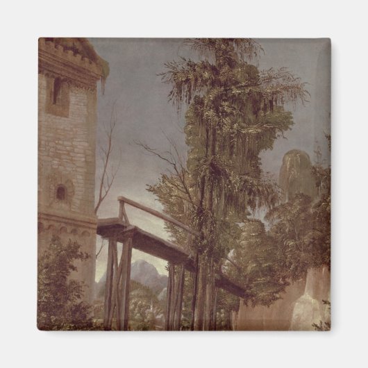 Landschaft mit einer Brücke, c.1518-20 Magnet (Vorne)